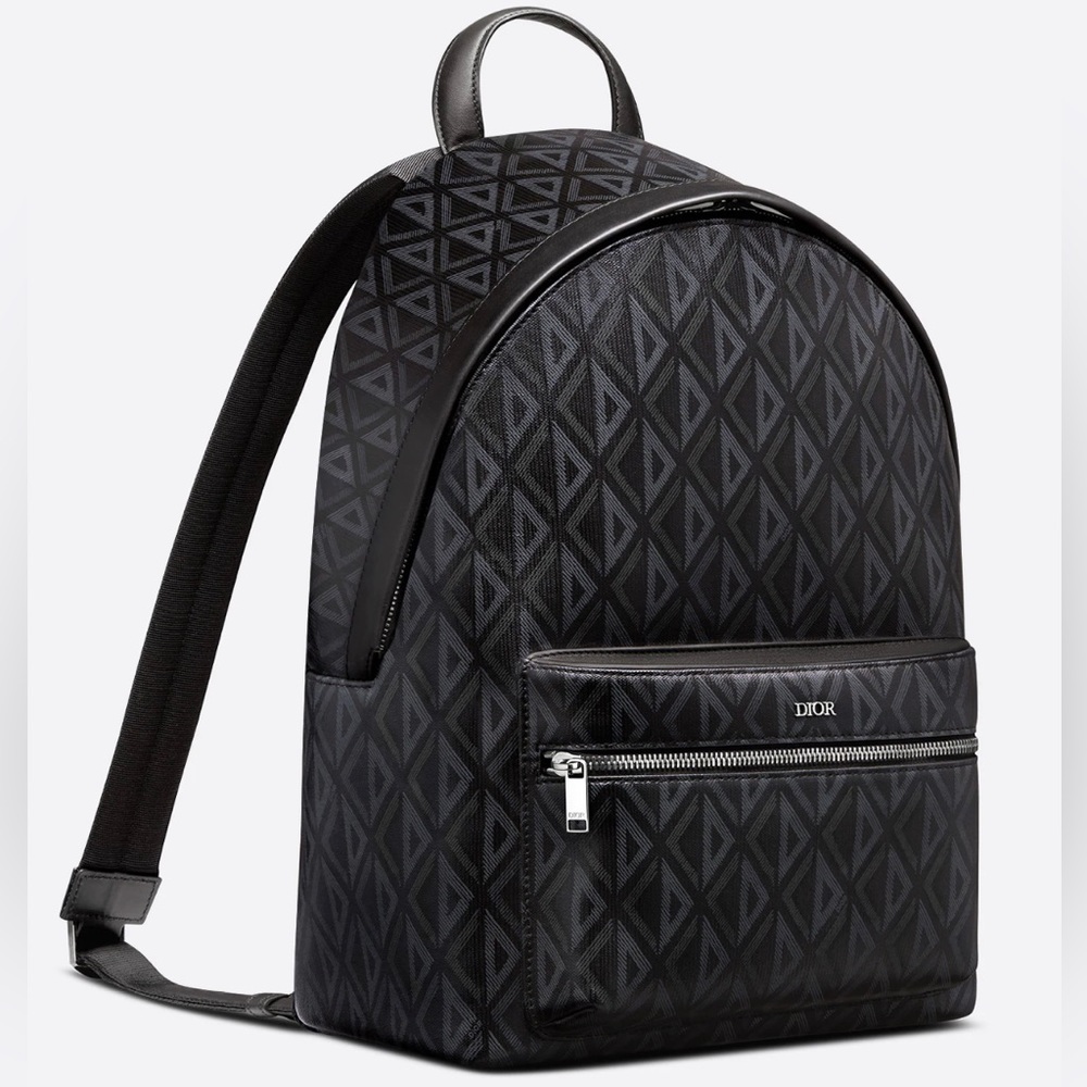 Dior Rider Backpack Black CD Diamond Canvas and Smooth Calfskin - Picture 1 of 2